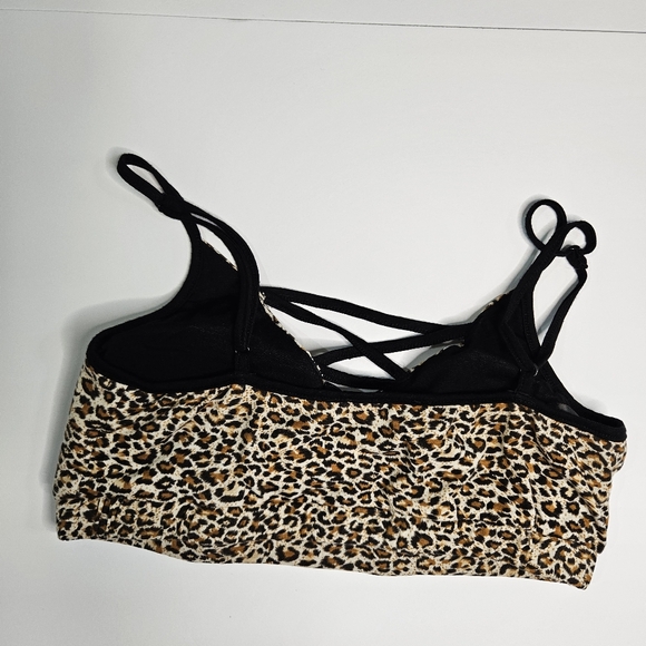 Women's Doe & Rae Criss Cross Leopard Print Bralette Size Small-NEW - Picture 5 of 8